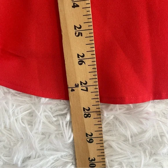 Calvin Klein Womens Button Up Top Size Large Bright Red Long Sleeve Office - Picture 6 of 8